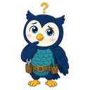 Ollie, the WH2L Hub cartoon owl mascot, scratching his head, puzzled
